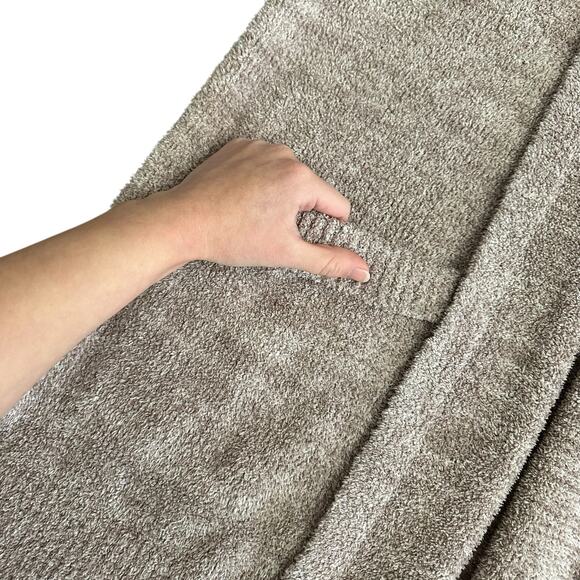 Barefoot Dreams CozyChic Taupe Gray Cardigan Size S Soft Plush Knit Open Front - Picture 6 of 9